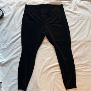 Black velvet leggings